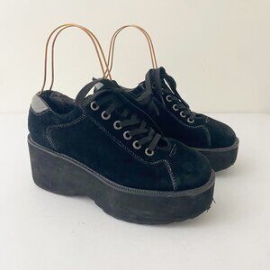 Unif Planet Platform Chunky Sneakers Shoes Black